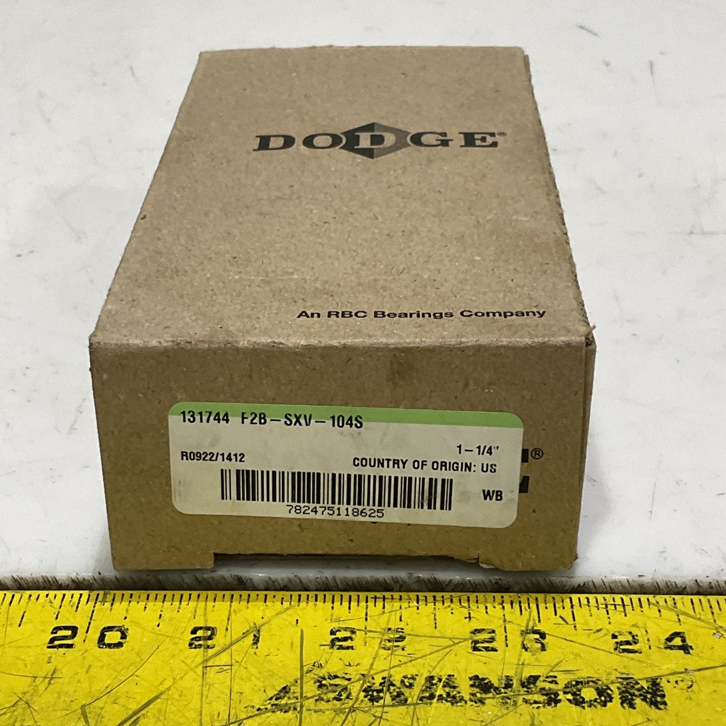 DODGE 131744 F2B-SXV-104S FLANGE MOUNT BALL BEARING UNIT 2-BOLT 1 1/4 BORE Z2M