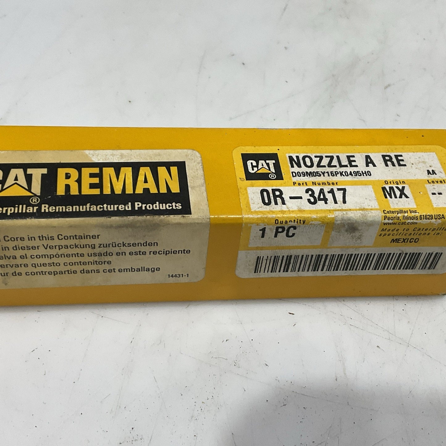 CAT CATERPILLAR REMAN OR-3417 FUEL INJECTOR NOZZLE A RE OR3417 Z2M