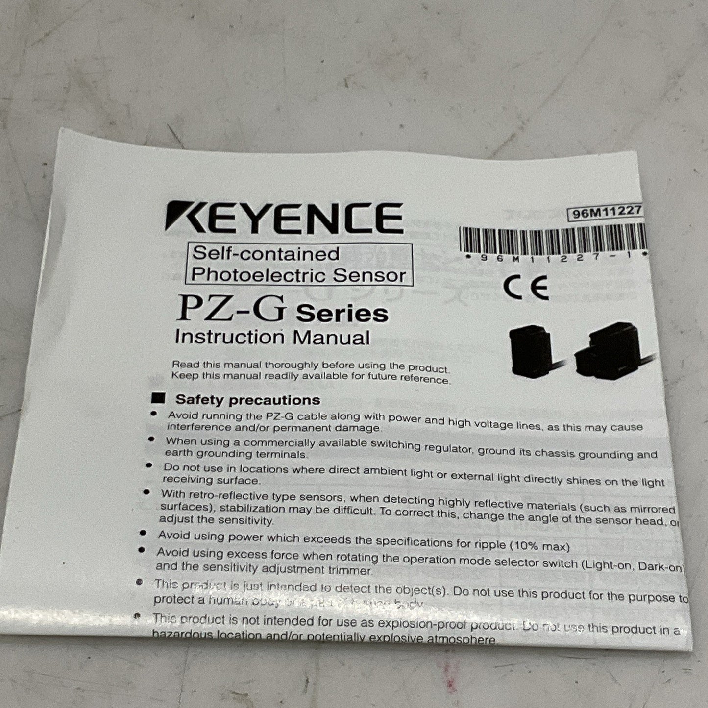 KEYENCE PZ-G41CB SELF CONTAINED PHOTOELECTRIC SENSOR M12 CONNECTOR 30V 100MA Z2M