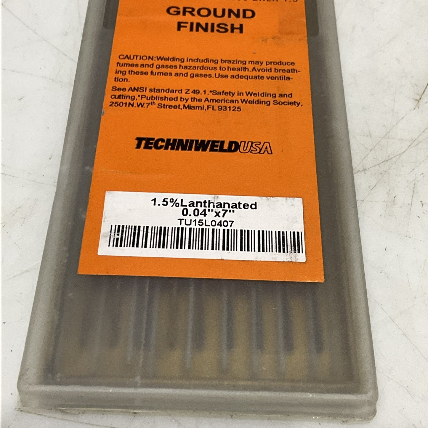 TECHNIWELD TU15L0407 TUNGSTEN ELECTRODE 1.5% LANTHANATED 0.04 X 7 LOT OF 60 Z2M