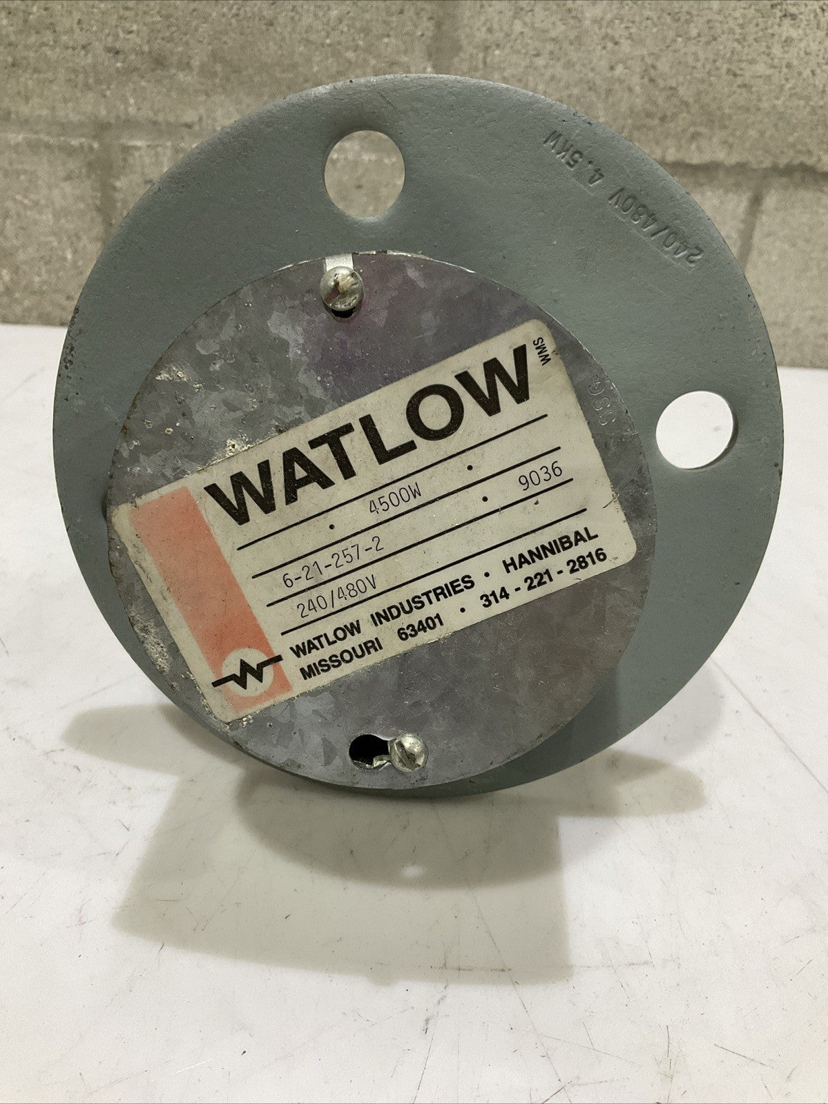 WATLOW 6-21-257-2 6212572 INDUSTRIAL HEATER ELEMENT 4500W 240/480V 9036 Z2M