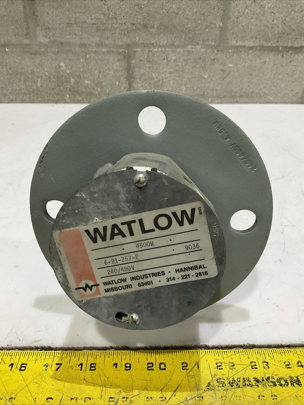 WATLOW 6-21-257-2 6212572 INDUSTRIAL HEATER ELEMENT 4500W 240/480V 9036 Z2M