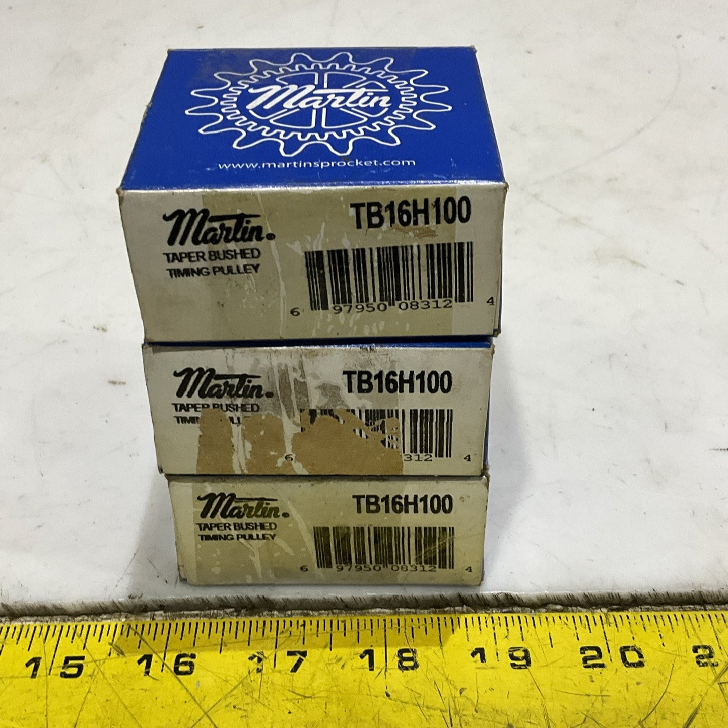 MARTIN TB16H100 TAPER BUSHED TIMING PULLEY LOT OF 3 Z2M