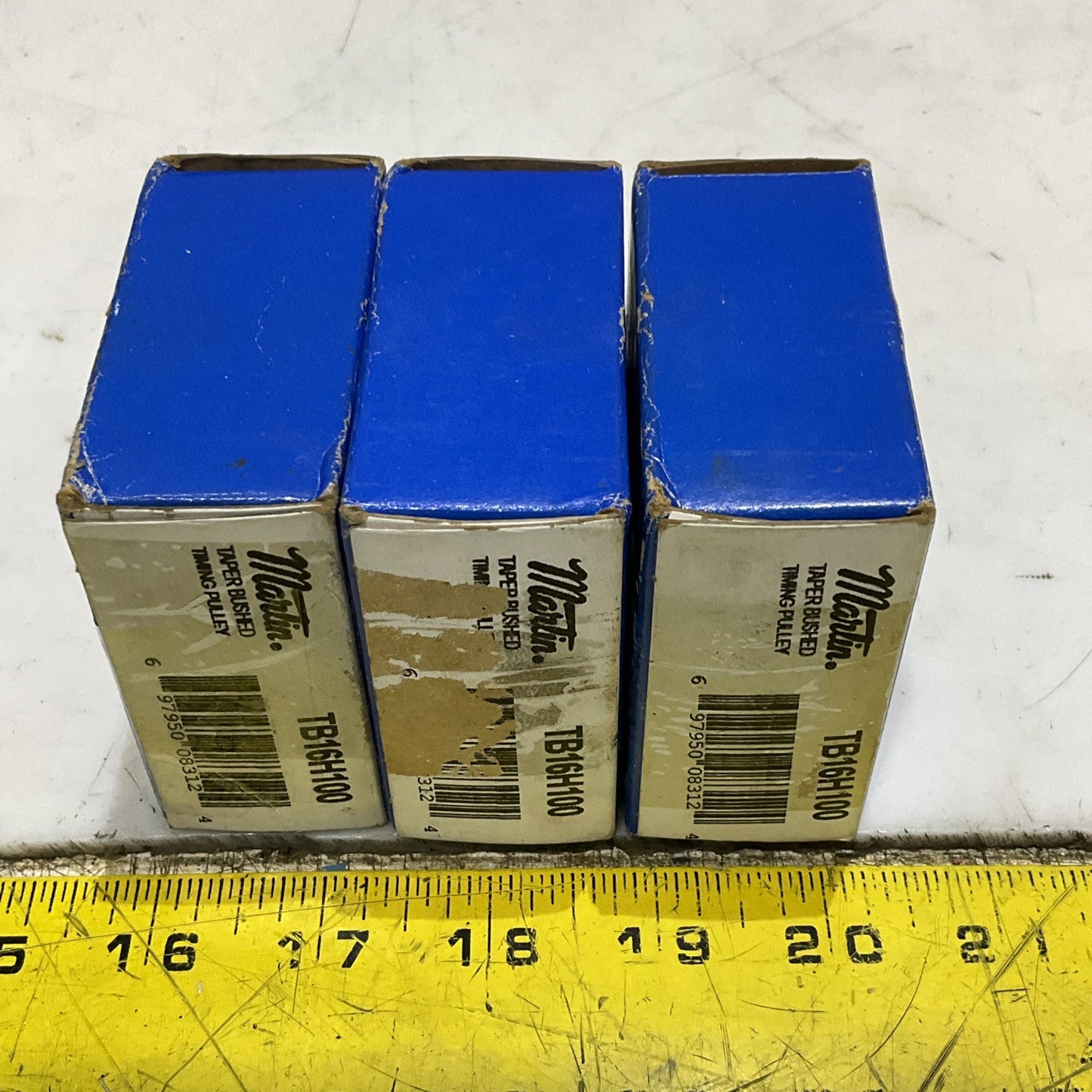MARTIN TB16H100 TAPER BUSHED TIMING PULLEY LOT OF 3 Z2M