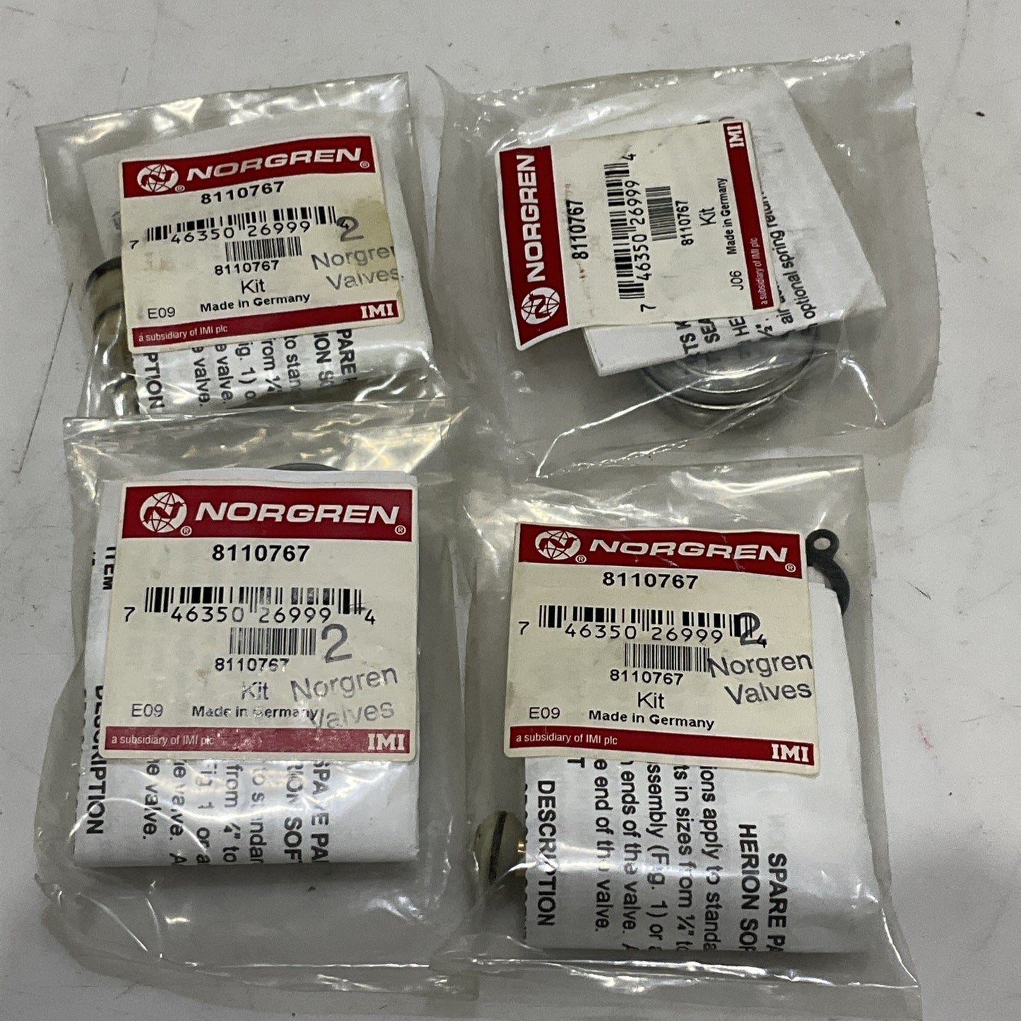 NORGREN 8110767 SOLENOID VALVE REPAIR KIT LOT OF 4 Z2M