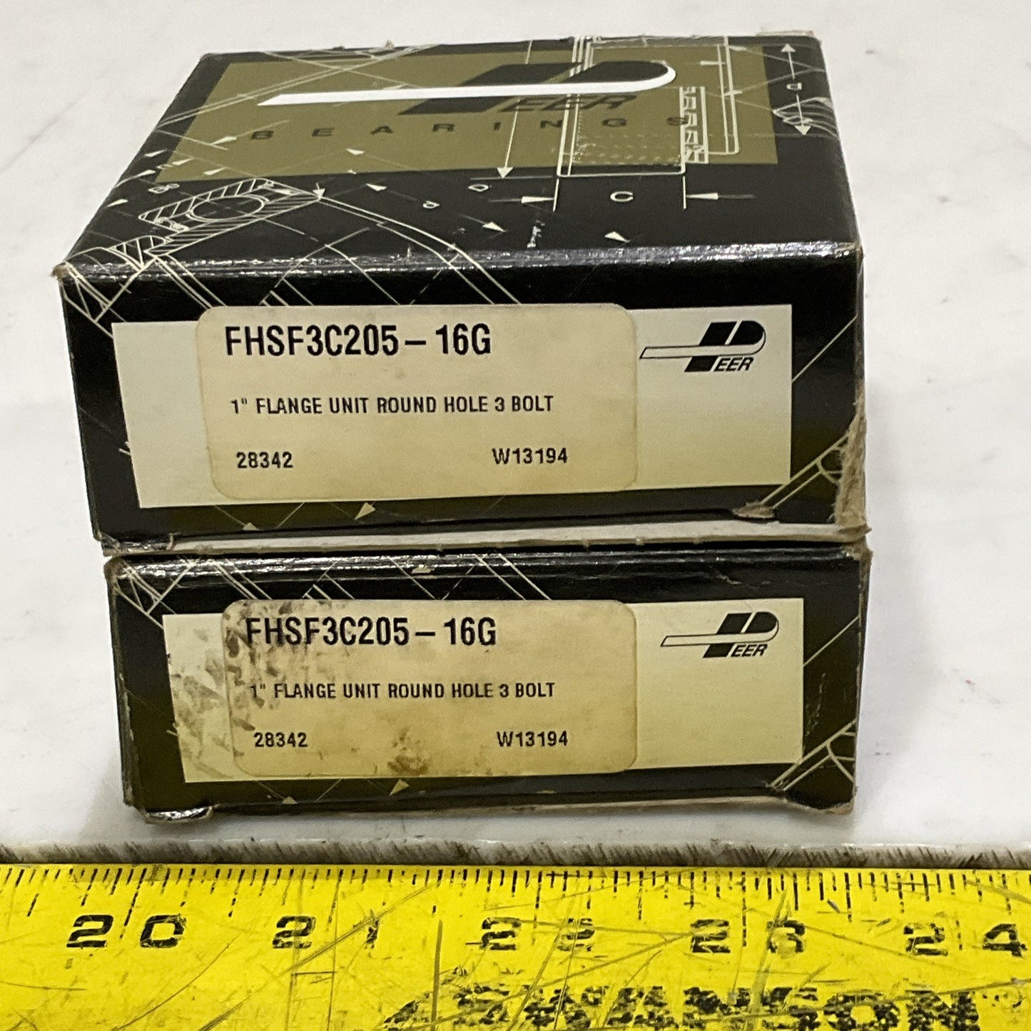 PEER FHSF3C205-16G FLANGE MOUNT BEARING ROUND 3 BOLT 1 IN LOT OF 2 Z2M