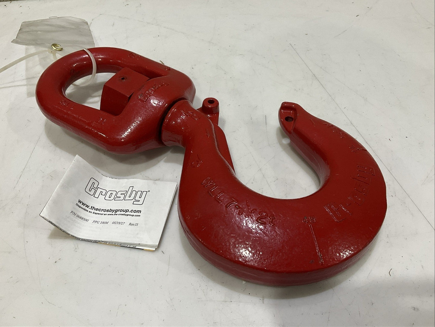 CROSBY 0088500 WLL7-IX2T HOIST HOOK WITH SWIVEL WLLIX2T S-322 SERIES Z2M