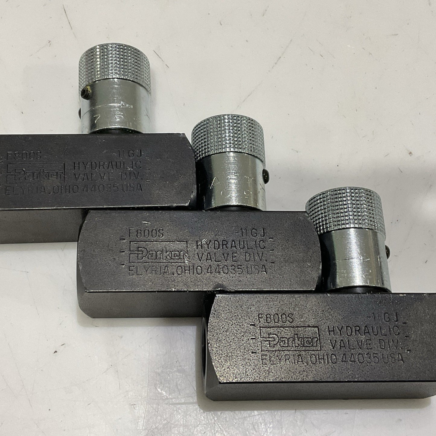 PARKER F800S HYDRAULIC FLOW CONTROL VALVE 5000 PSI 345 BAR 15 GPM LOT OF 3 Z2M