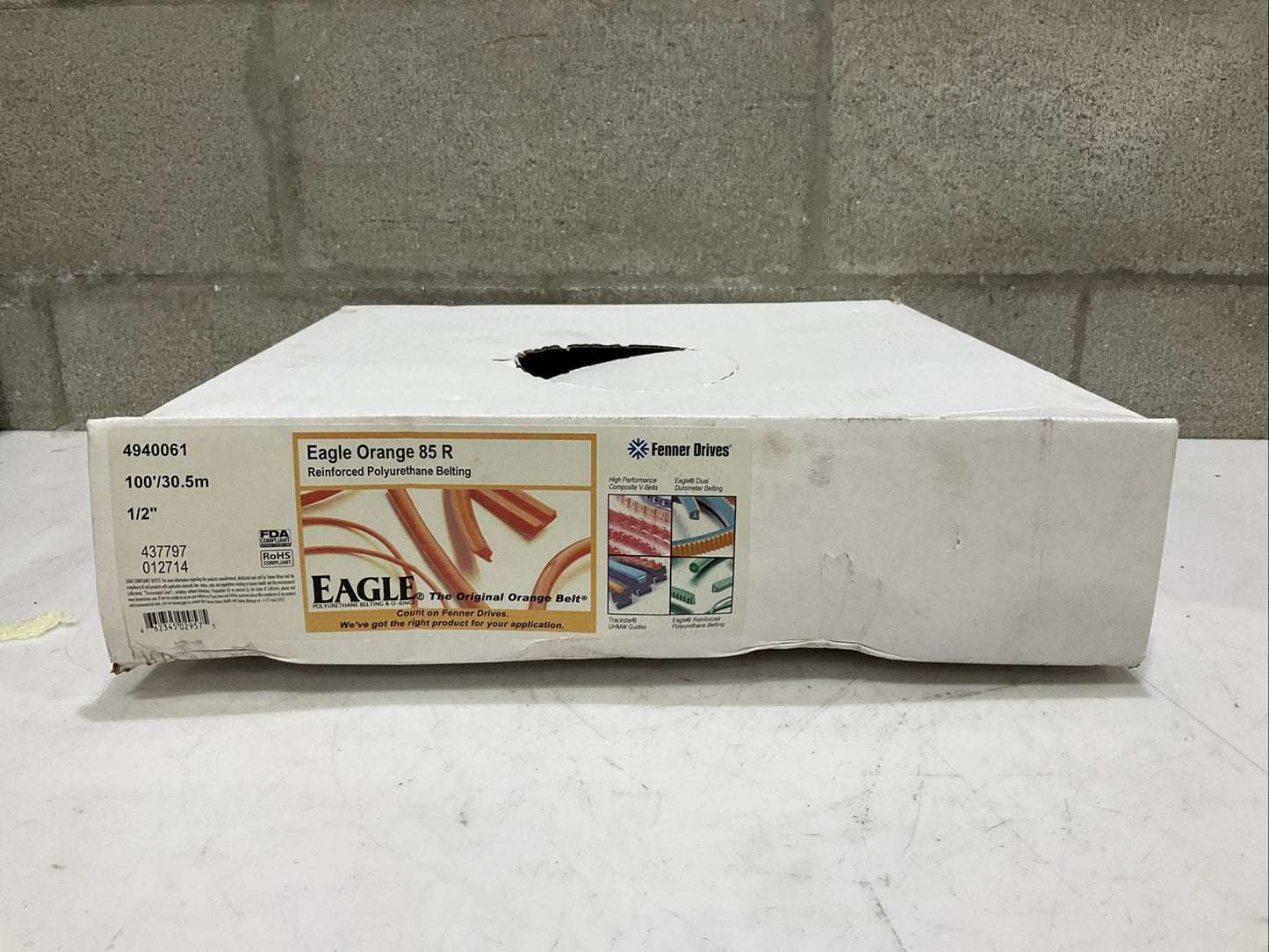 FENNER DRIVES 4940061 EAGLE ORANGE 85R REINFORCED POLYURETHANE BELTING 1/2IN Z2M