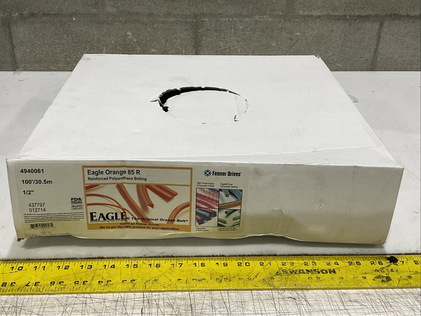 FENNER DRIVES 4940061 EAGLE ORANGE 85R REINFORCED POLYURETHANE BELTING 1/2IN Z2M