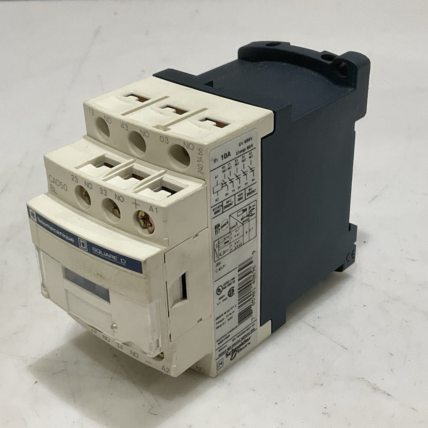 SQUARE D TELEMECANIQUE CAD50BL CONTROL RELAY 24V CAD50BL40696 Z2M