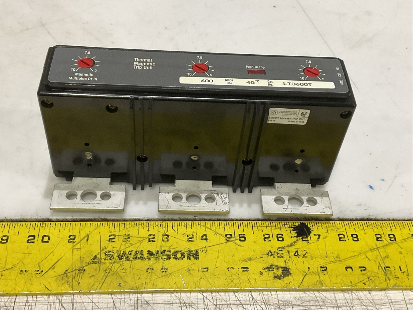 WESTINGHOUSE LT3600T THERMAL MAGNETIC TRIP UNIT 600 A 3 P 40 C Z2M