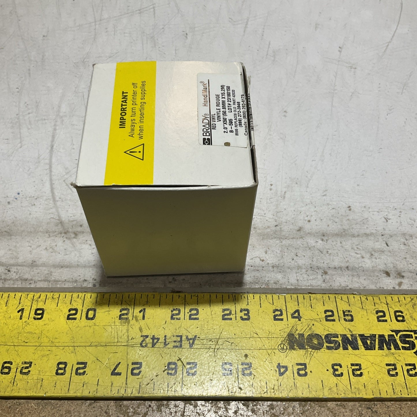 BRADY HANDIMARK 142280 23180150 RED VINYL 2.0X50 B-595 Z2M