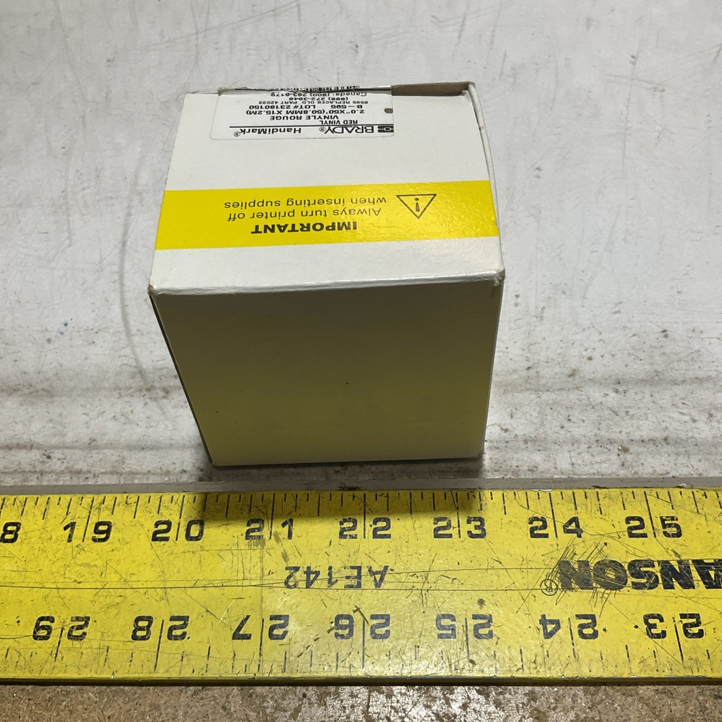 BRADY HANDIMARK 142280 23180150 RED VINYL 2.0X50 B-595 Z2M