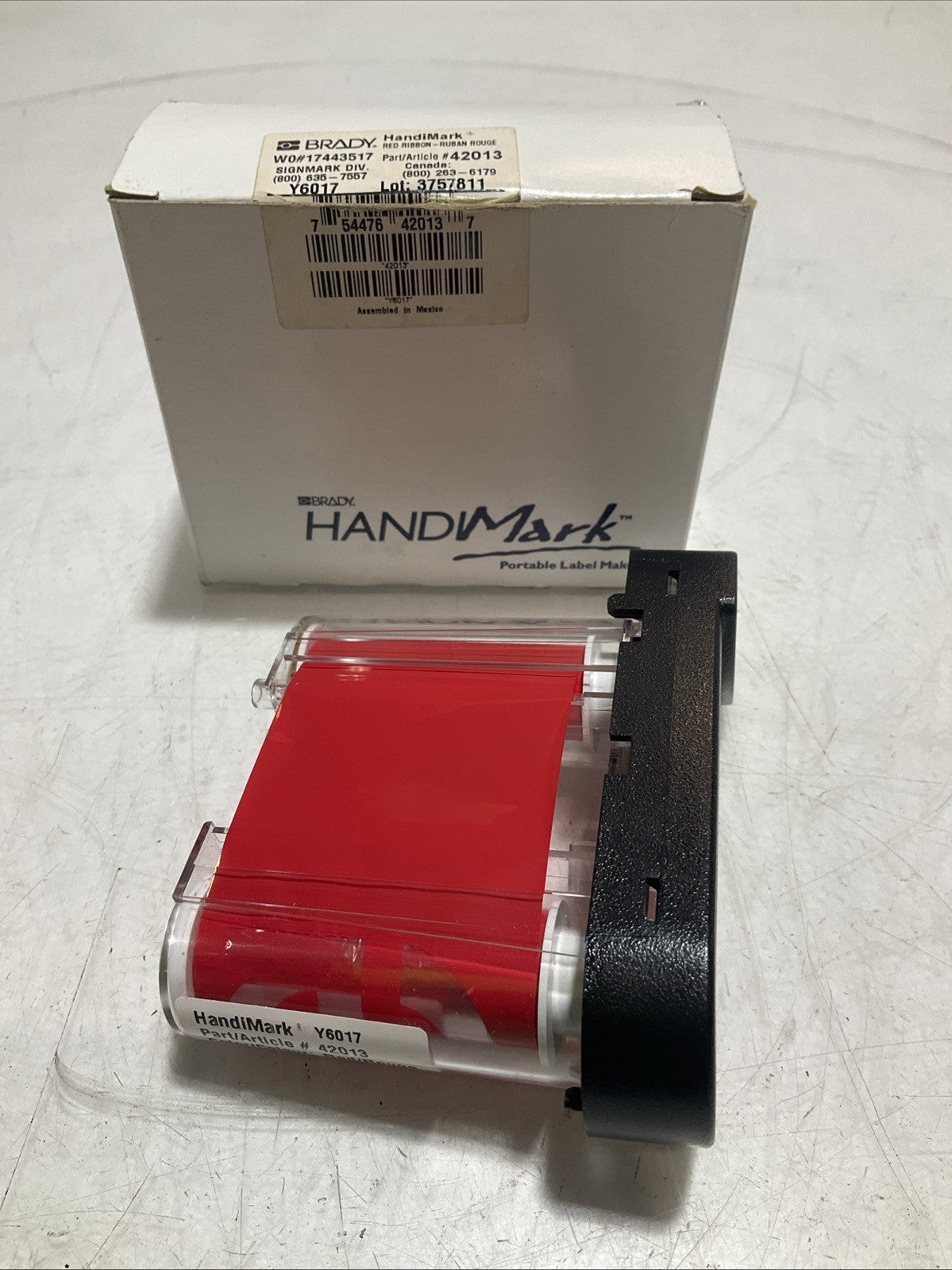 BRADY HANDIMARK 42013 RED PRINTER RIBBON LOT OF 2 Z2M