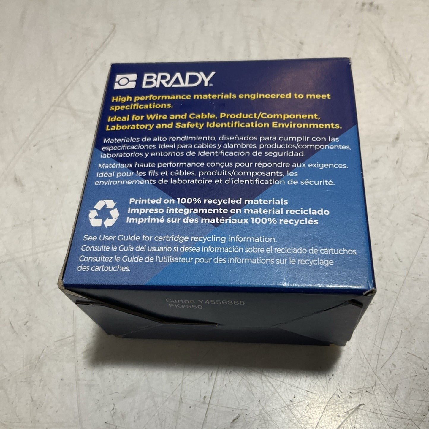 BRADY B-439 PLT-8-439-YL 18631 YELLOW VINYL LABEL TAPE FOR 0.5X50' 50FEET Z2M