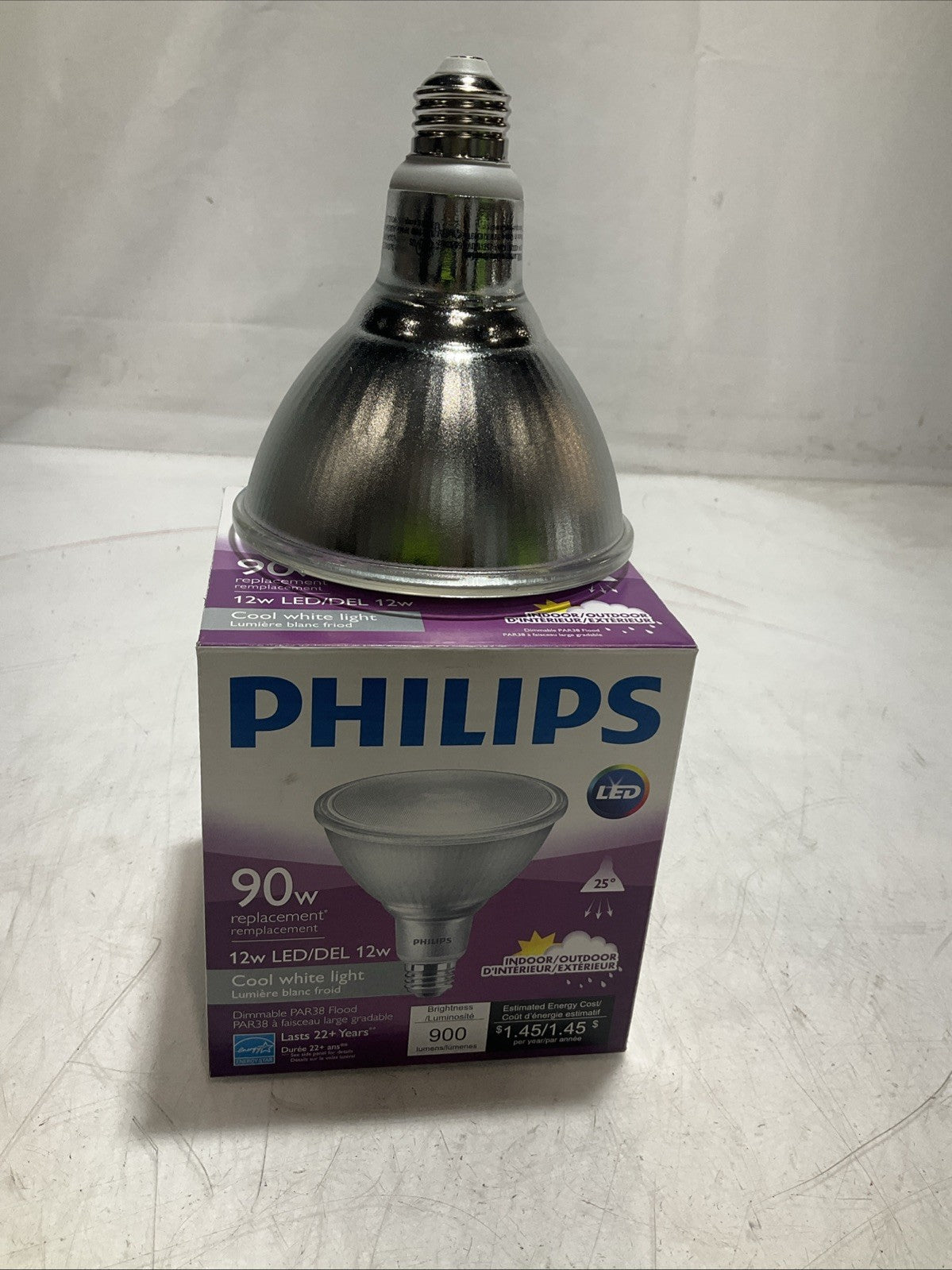 PHILIPS LED 90W 12W LED/DEL12W COOL WHITE LIGHT 900BRIGHTNESS LOT OF 2 Z2M