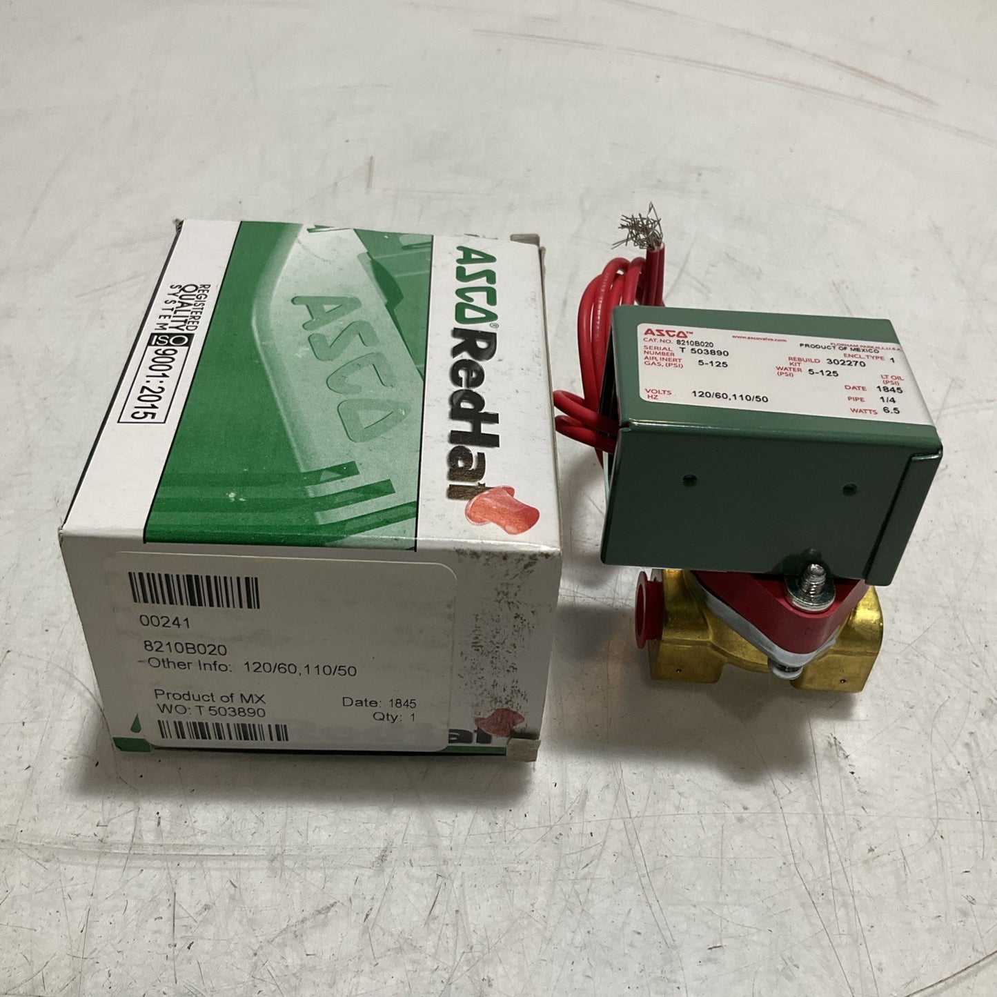 ASCO RED HAT 8210B020 SOLENOID VALVE 120/60;110/50 VOLTS Z2M