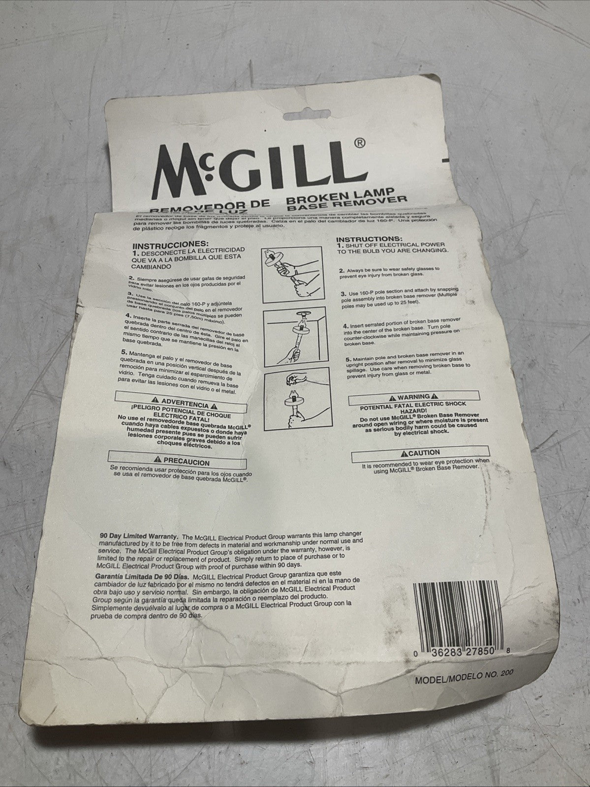MCGILL 200 BROKEN LAMP BASE REMOVER Z2M