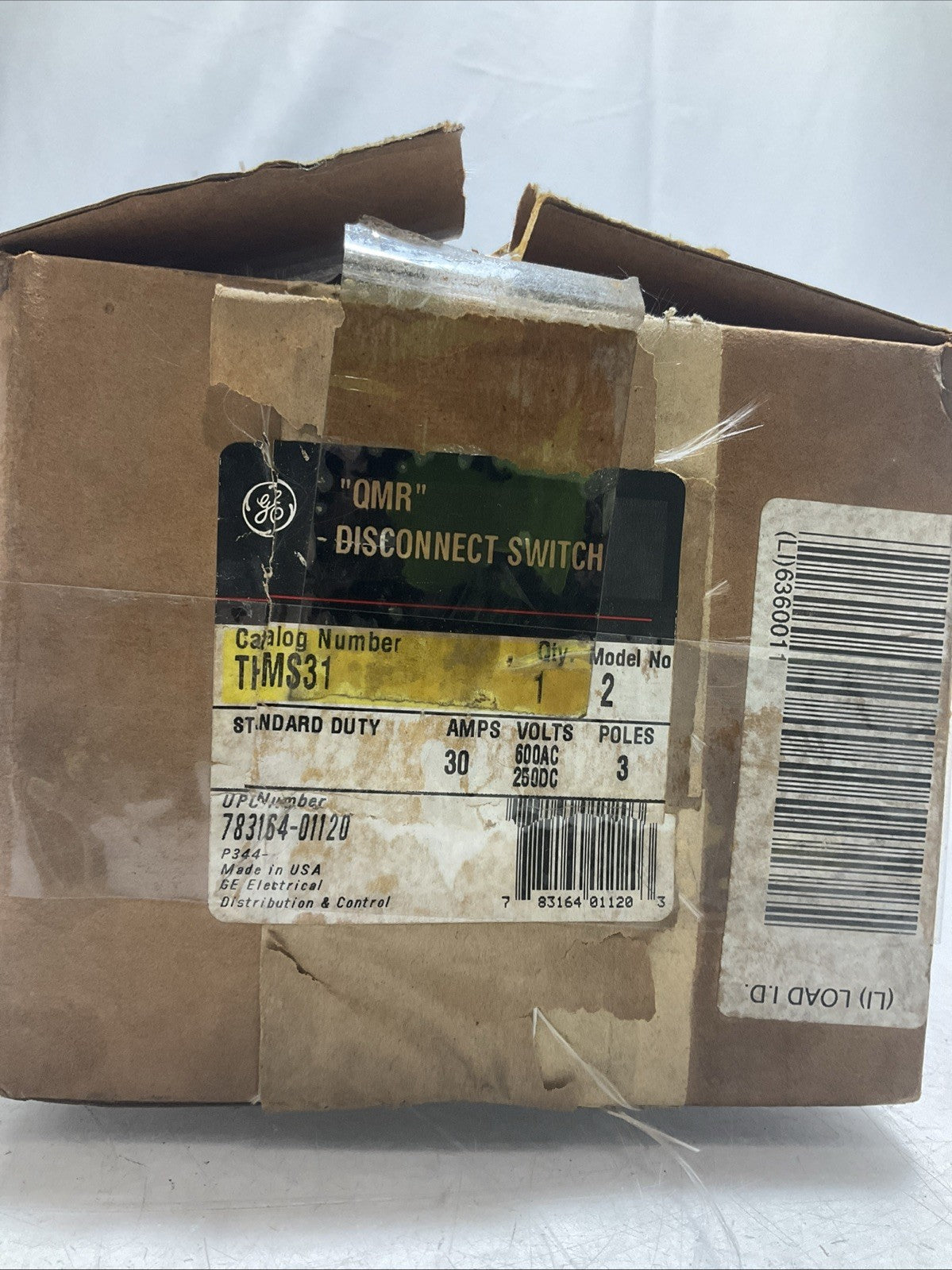 GENERAL ELECTRIC THMS31 3 POLES MPS30 600AC DISCONNECT SWITCH FUSIBLE U3S
