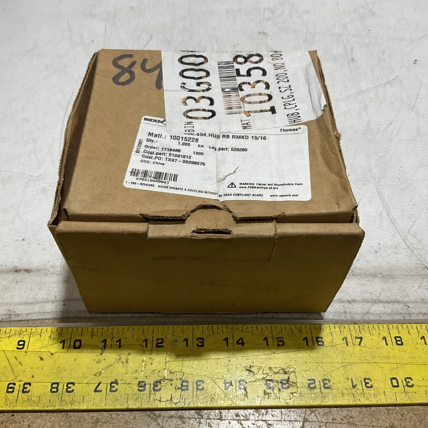REXNORD 529283 -10015228 01091912 HUB CPLG SZ NO BORE U3S