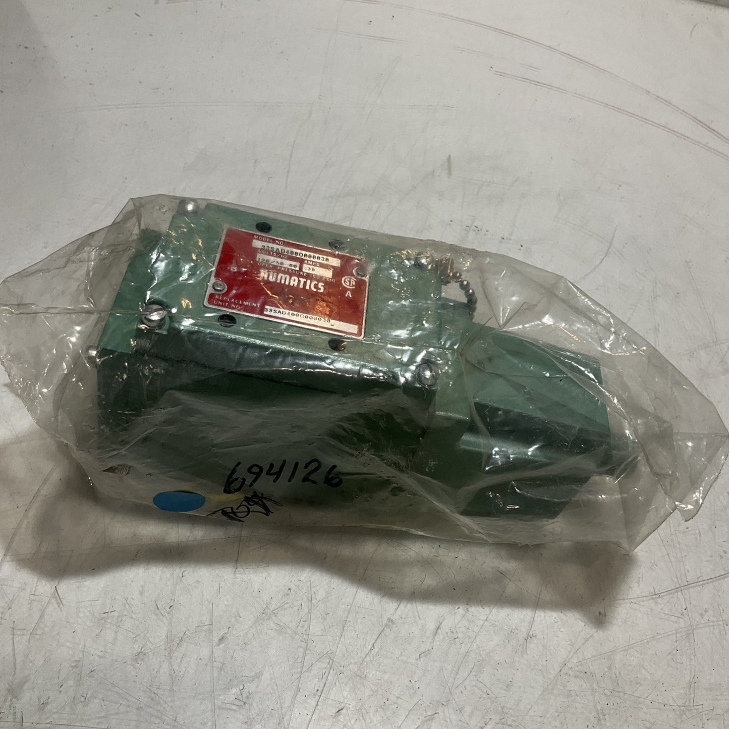 NUMATICS 33SAD400O000030 120/50-60VOLTS 39AMPS SOLENOID VALVE LOT OF 2 U3S