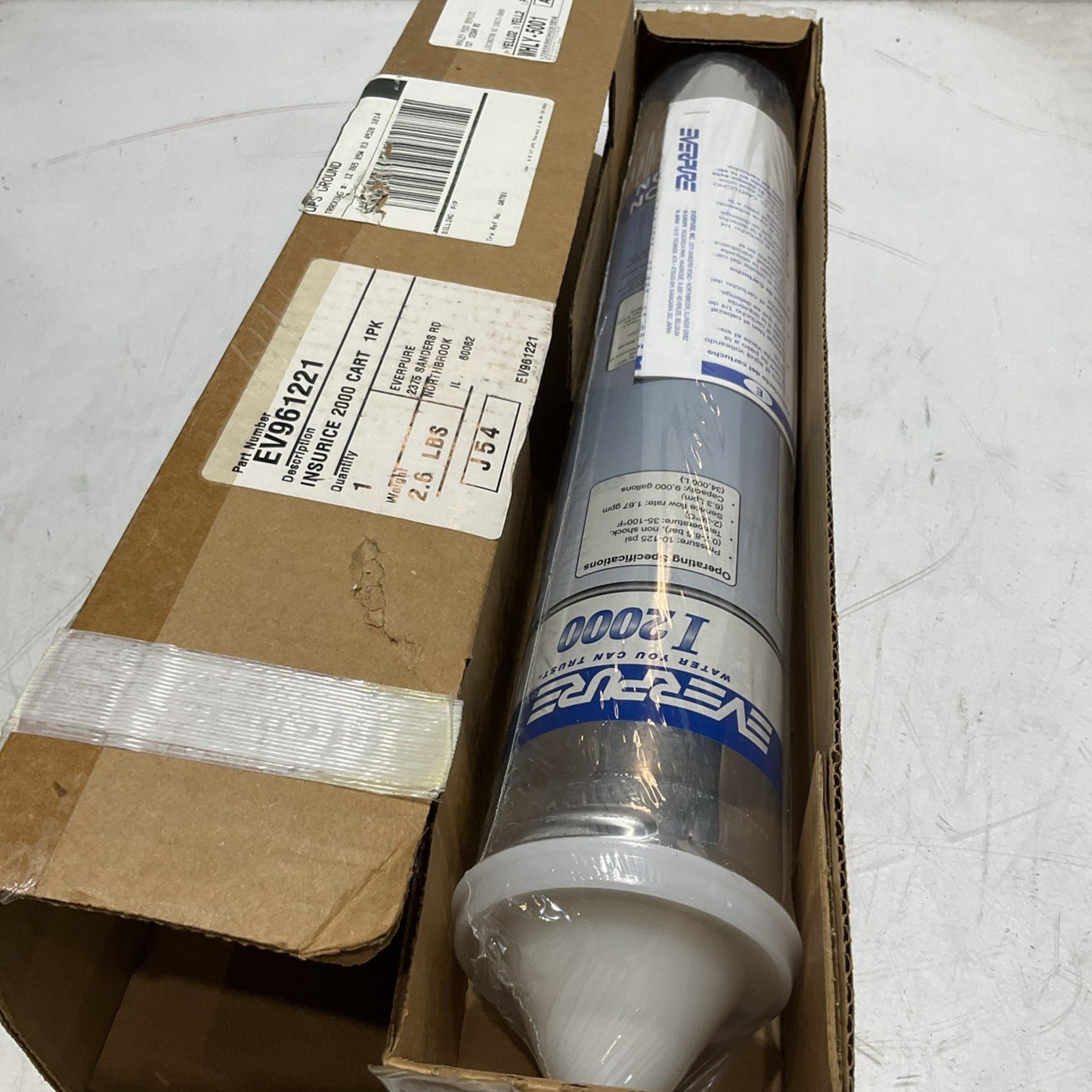 EVERPURE EV9612-21 REPLACEMENT CARTRIDGE FOR 12000 WATER SUBMICRON FILTER Z2M