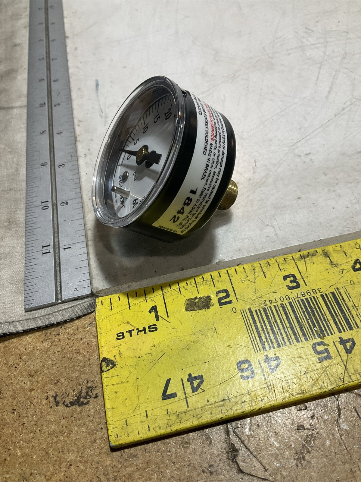 ASHCROFT 595-05 INDUSTRIAL PRESSURE GAUGE POLYCARBONATE 0/60PSI Z2M