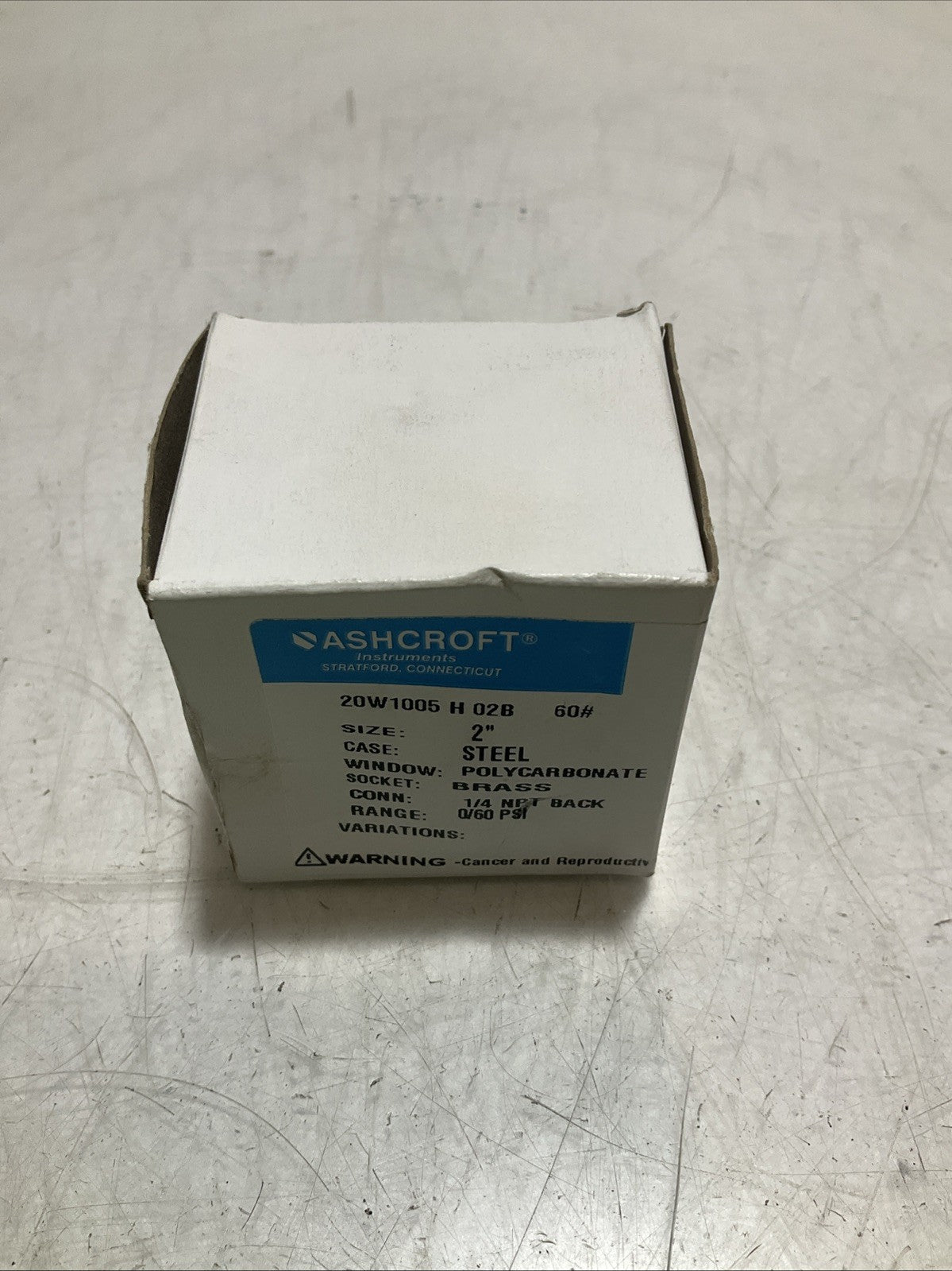 ASHCROFT 595-05 INDUSTRIAL PRESSURE GAUGE POLYCARBONATE 0/60PSI Z2M