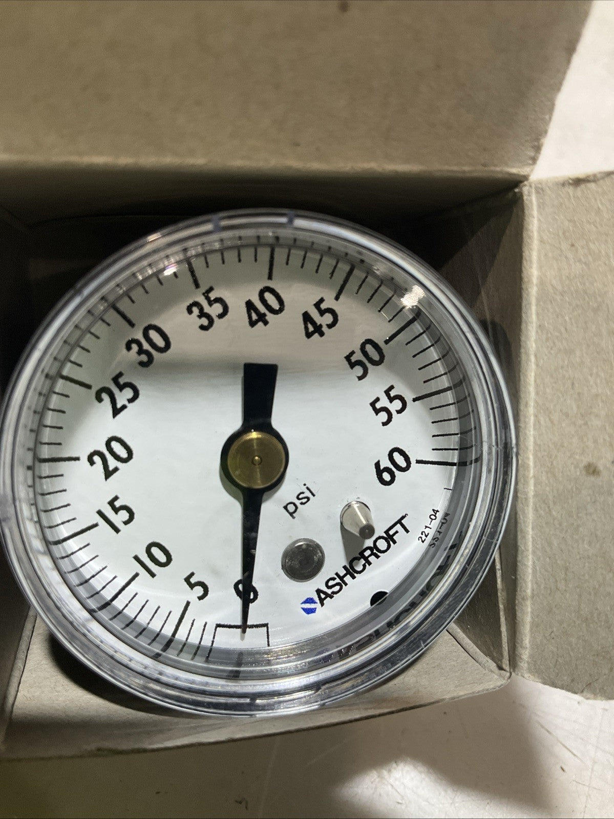 ASHCROFT 221-04 INDUSTRIAL PRESSURE GAUGE POLYCARBONATE 0-60PSI LOT OF 3 Z2M