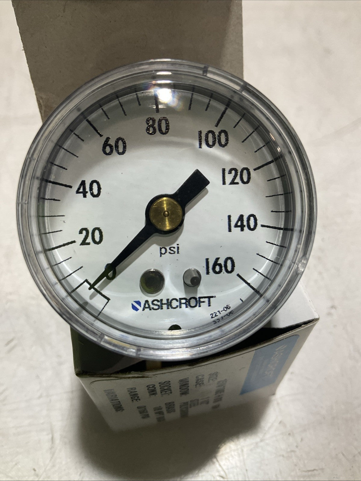 ASHCROFT 221-06 INDUSTRIAL PRESSURE GAUGE POLYCARBONATE 01/160PSI LOT OF 4 Z2M