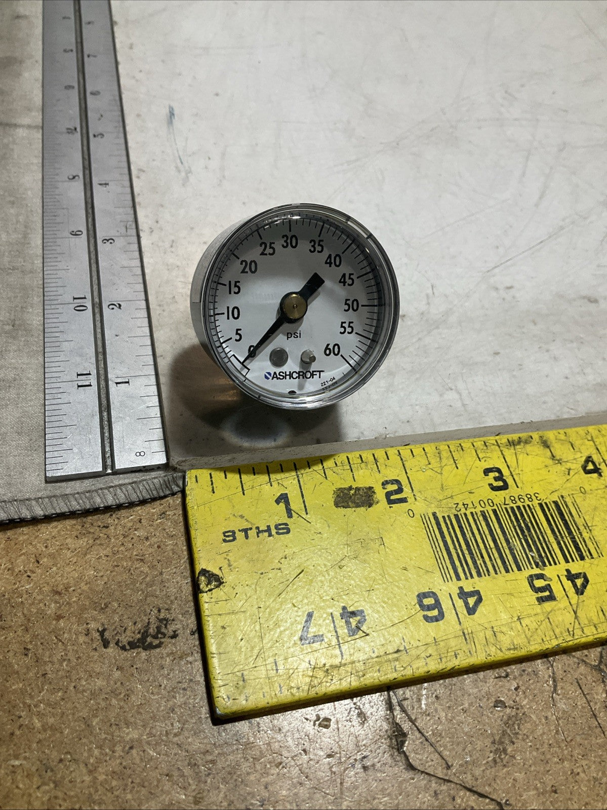 ASHCROFT 221-04 INDUSTRIAL PRESSURE GAUGE POLYCARBONATE 0-60PSI LOT OF 3 Z2M