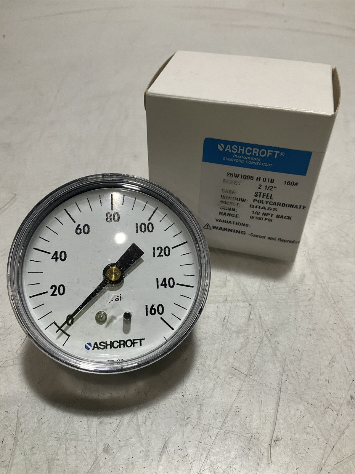 ASHCROFT 436-07 INDUSTRIAL PRESSURE GAUGE 0-160PSI LOT OF 2 Z2M