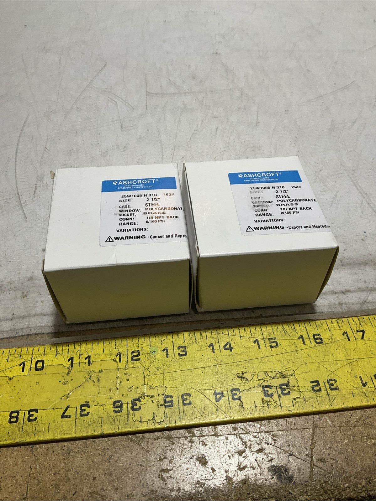 ASHCROFT 436-07 INDUSTRIAL PRESSURE GAUGE 0-160PSI LOT OF 2 Z2M