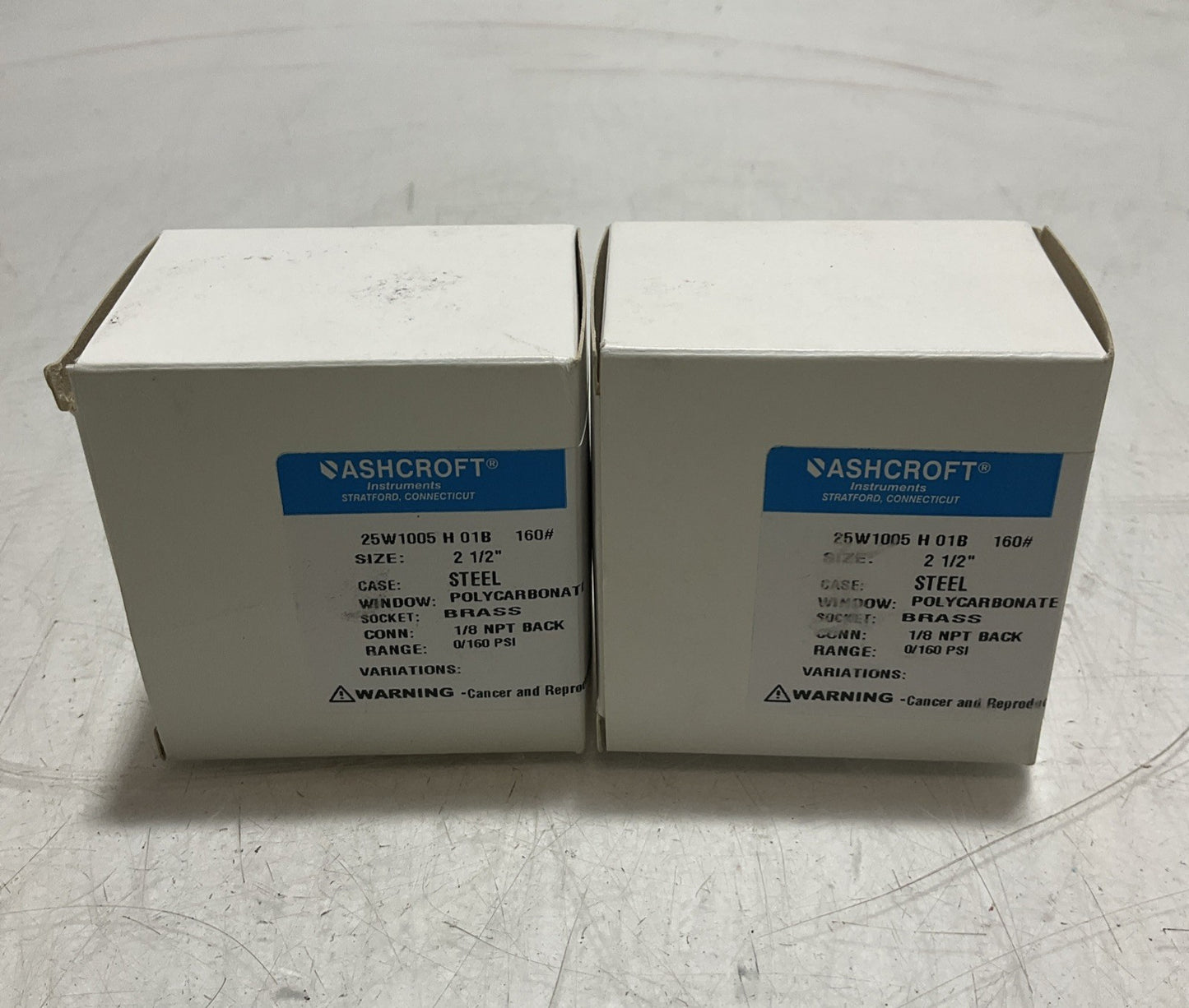 ASHCROFT 436-07 INDUSTRIAL PRESSURE GAUGE 0-160PSI LOT OF 2 Z2M