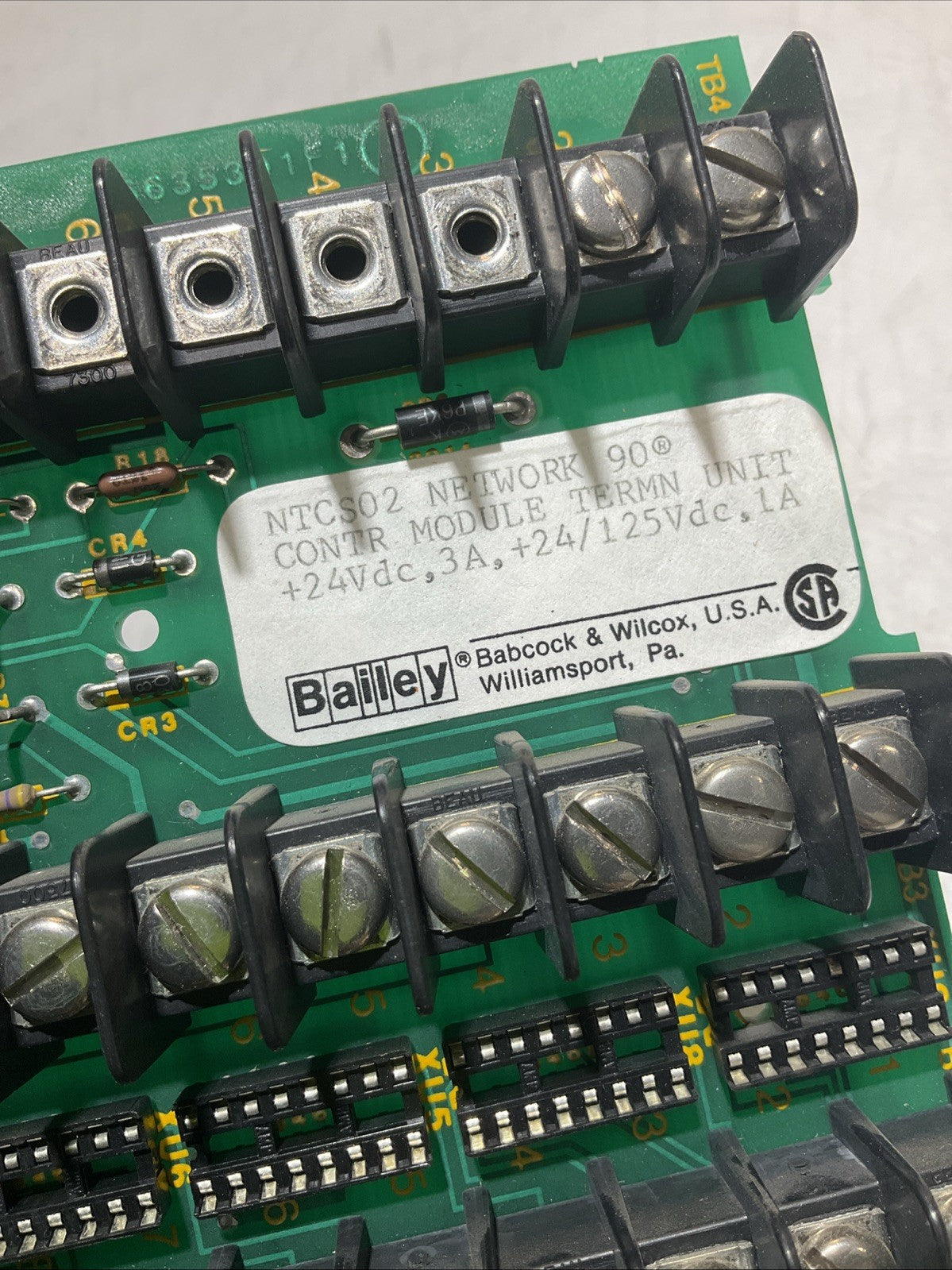 BAILEY NTCS02-6635392F1 CONTROL MODULE TERMINAL CIRCUIT UNIT 125VDC Y2M