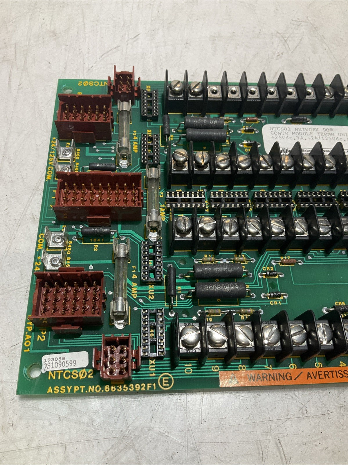BAILEY NTCS02-6635392F1 CONTROL MODULE TERMINAL CIRCUIT UNIT 125VDC Y2M