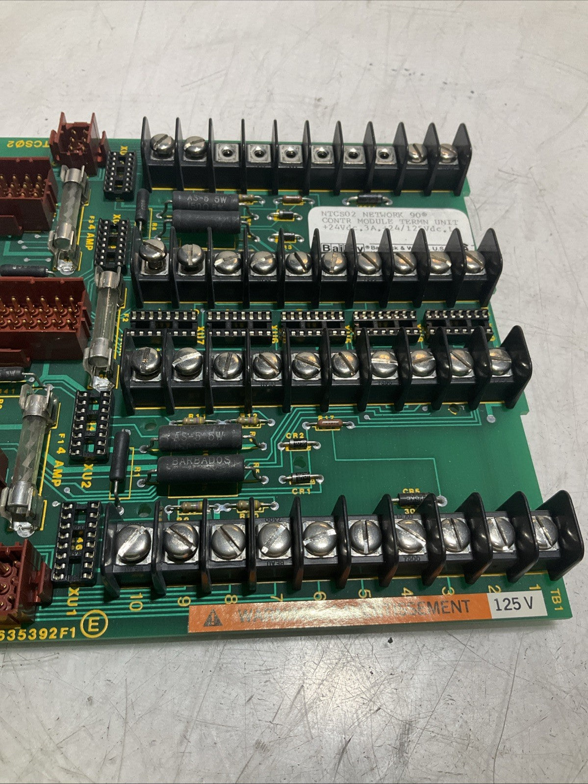 BAILEY NTCS02-6635392F1 CONTROL MODULE TERMINAL CIRCUIT UNIT 125VDC Y2M