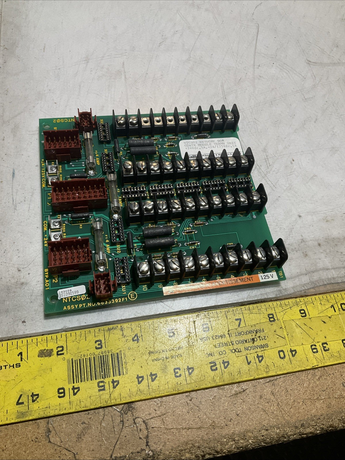 BAILEY NTCS02-6635392F1 CONTROL MODULE TERMINAL CIRCUIT UNIT 125VDC Y2M