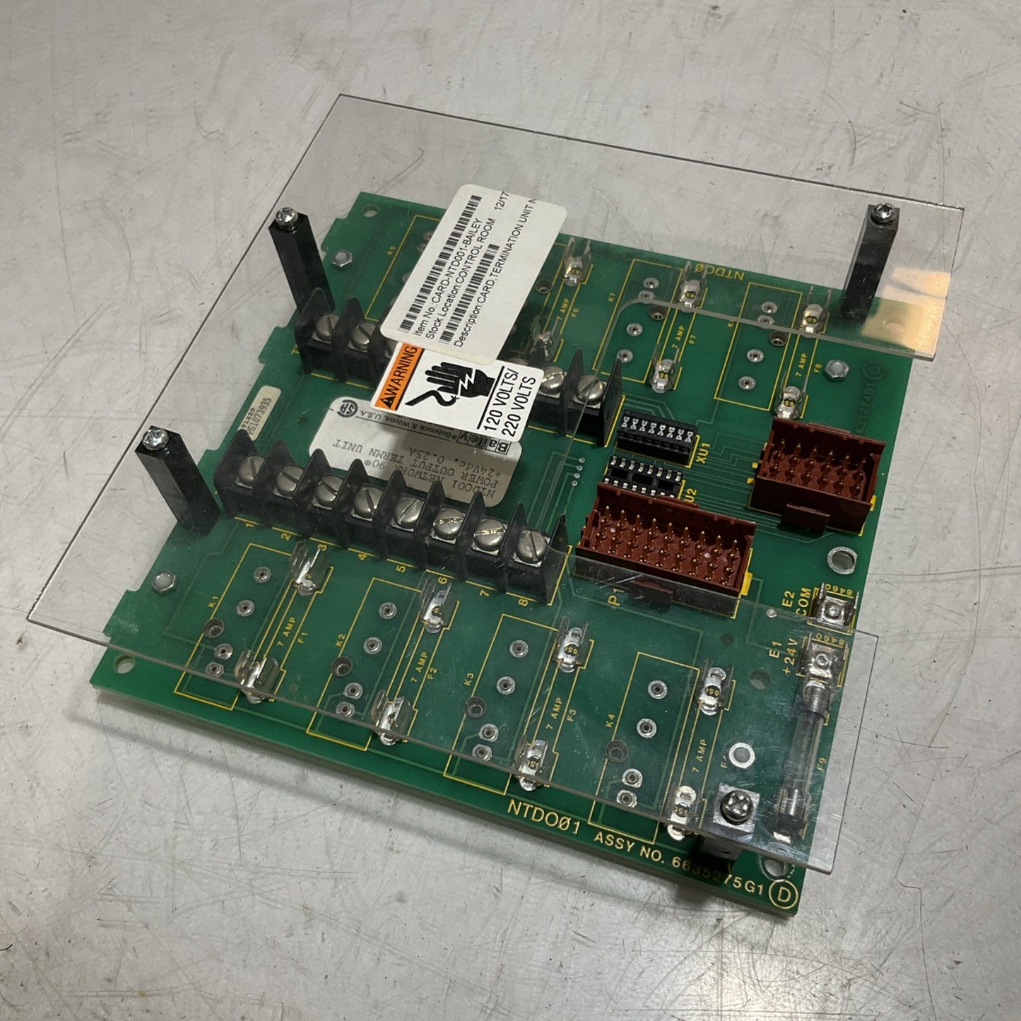 ABB; BAILEY NTD001 NETWORK 90 POWER OUTPUT CARD TERMIN UNIT CIRCUIT BOARD Y2M