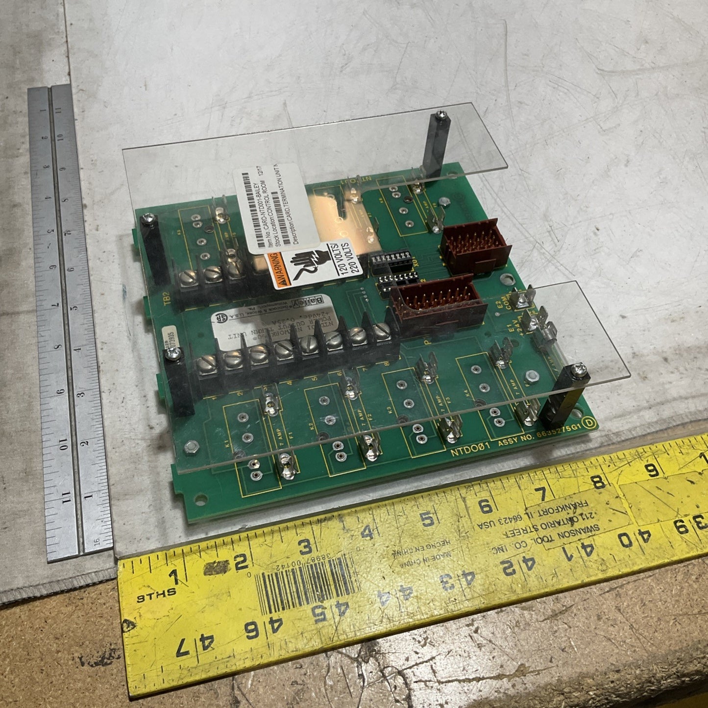 ABB; BAILEY NTD001 NETWORK 90 POWER OUTPUT CARD TERMIN UNIT CIRCUIT BOARD Y2M