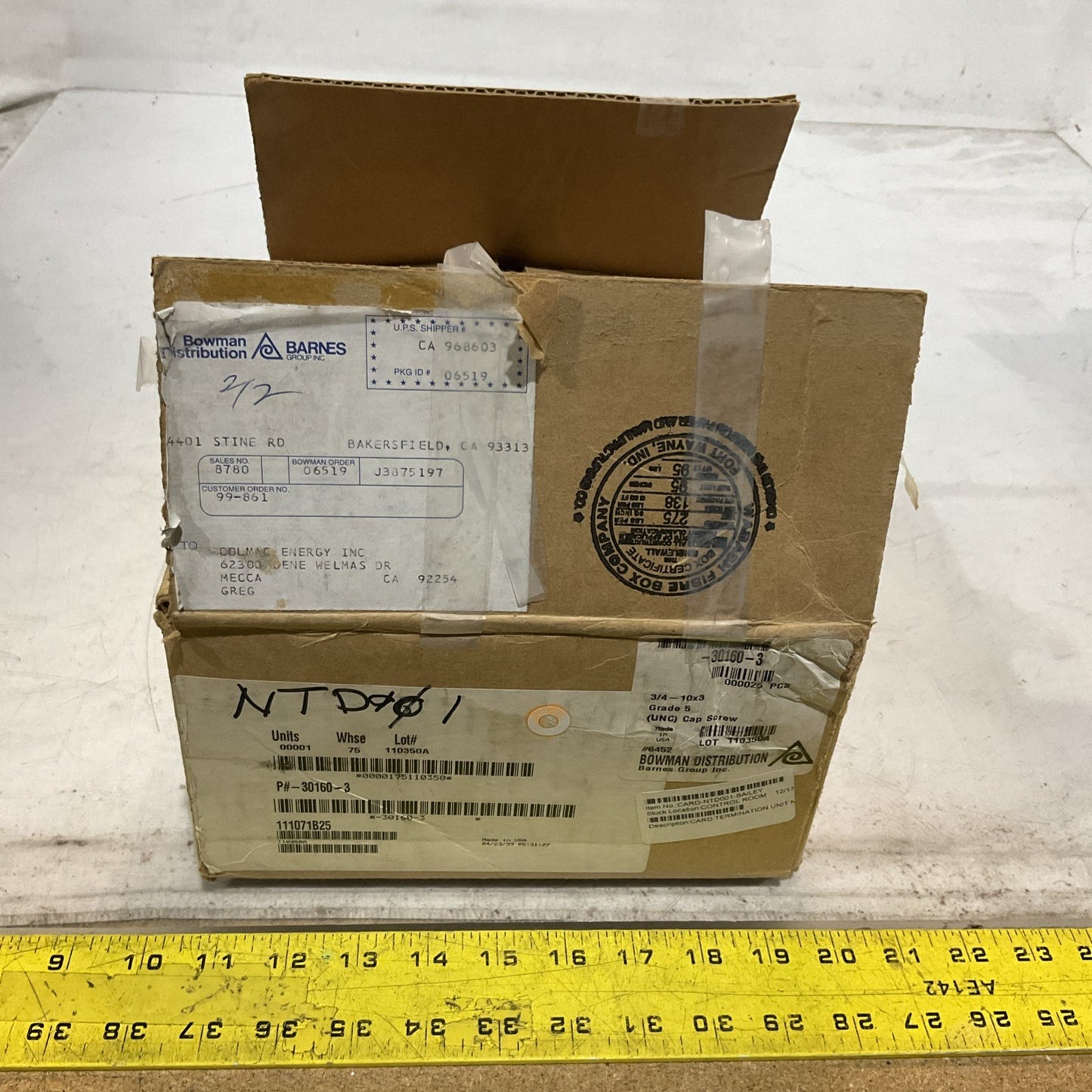 ABB; BAILEY NTD001 NETWORK 90 POWER OUTPUT CARD TERMIN UNIT CIRCUIT BOARD Y2M