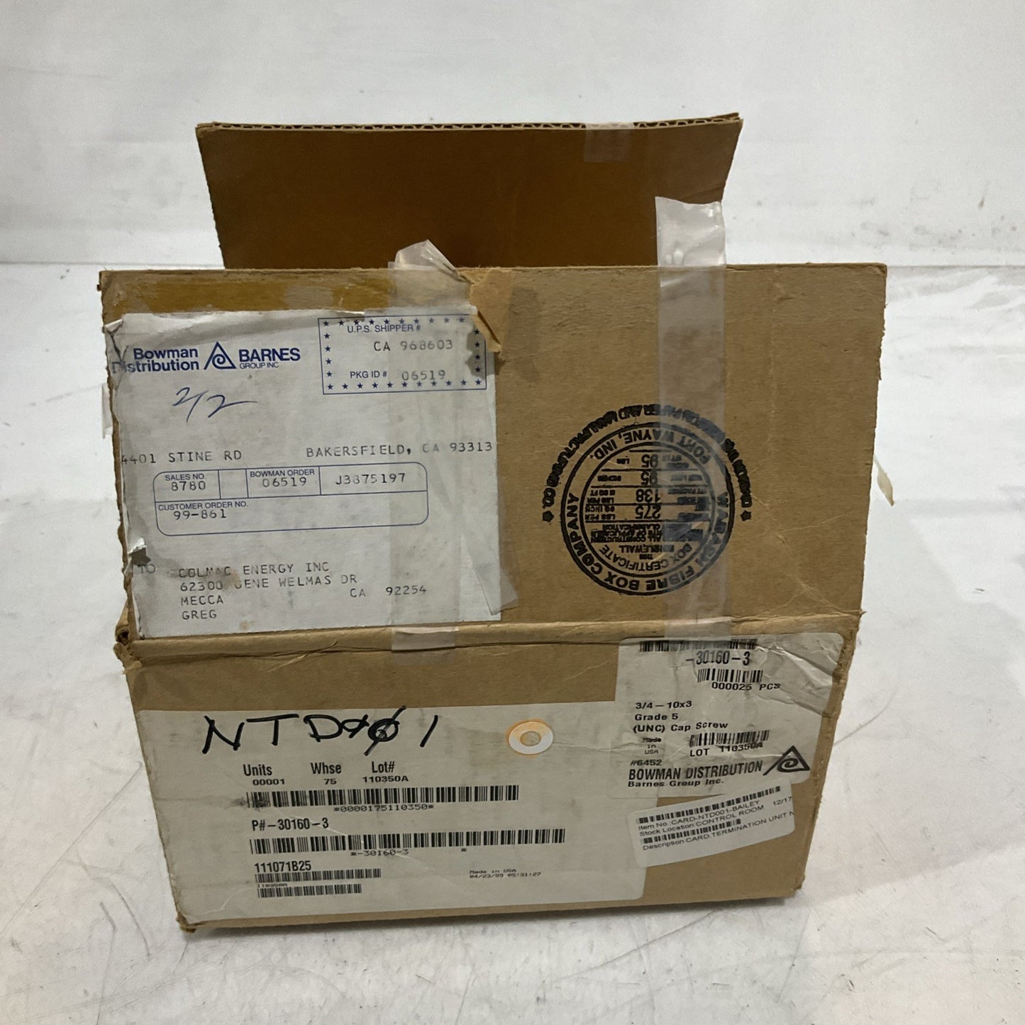 ABB; BAILEY NTD001 NETWORK 90 POWER OUTPUT CARD TERMIN UNIT CIRCUIT BOARD Y2M