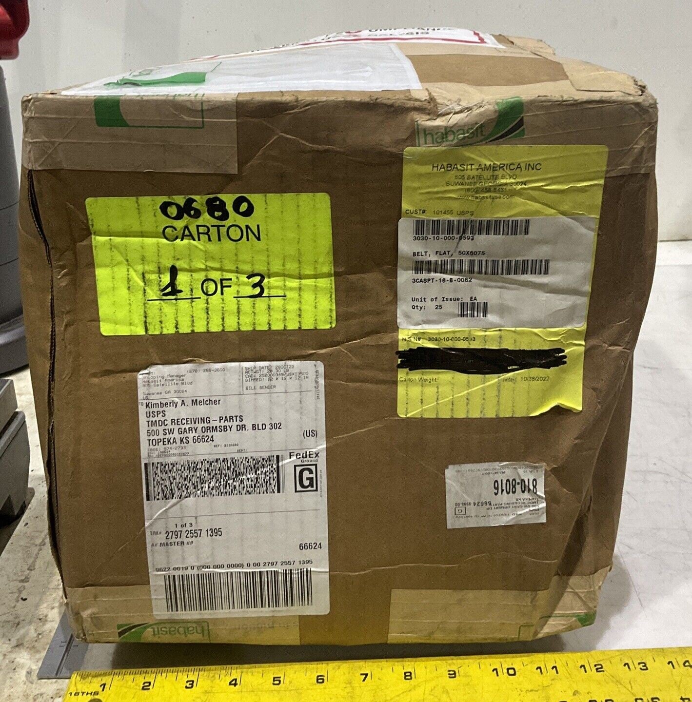 HABASIT MAM-5E CONVEYOR BELT 2 IN BY 183 IN LOT OF 25 U3S