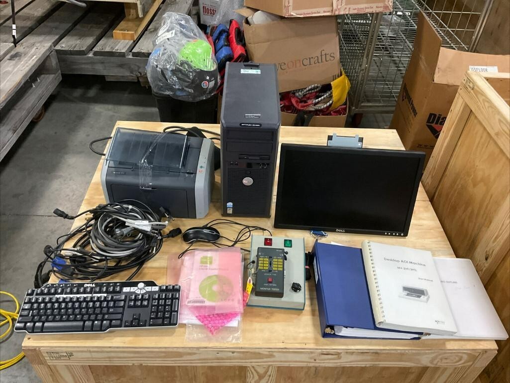 MIRTEC MV-2HT 2HTL DESK TOP AOI MACHINE W/ PC AND ACCESSORIES