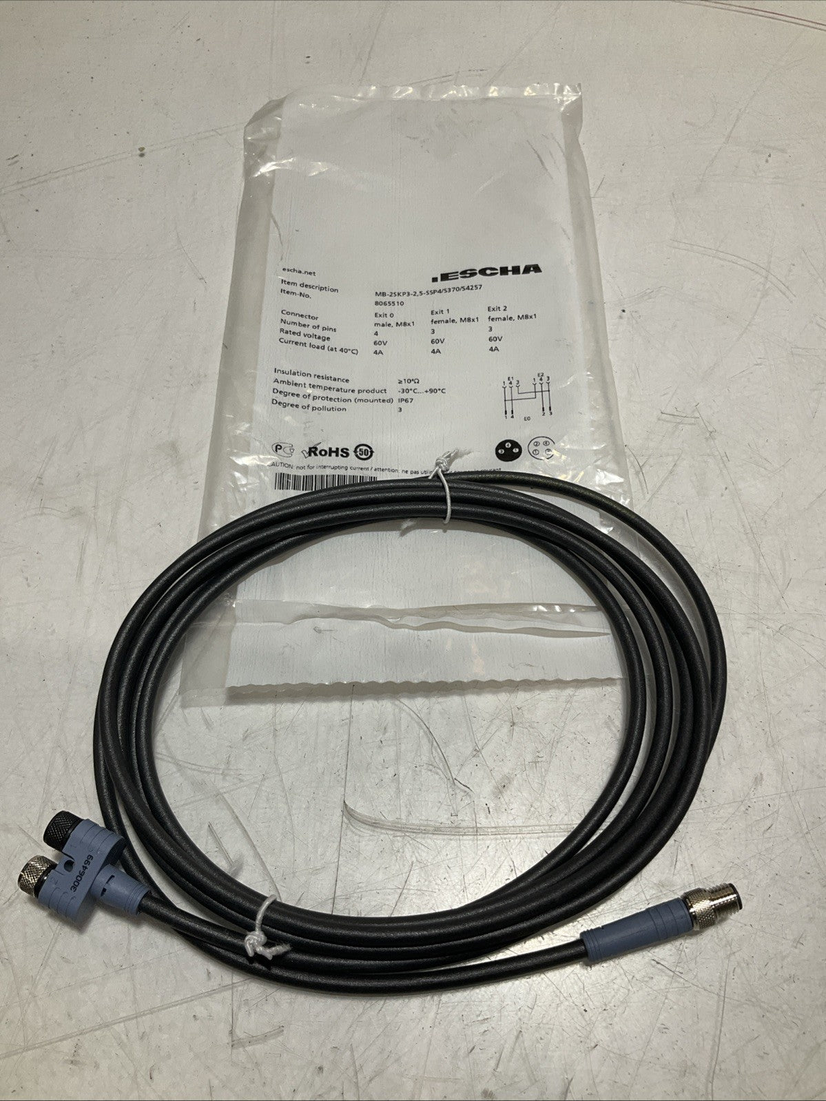 ESCHA 8065510 WIRE CABLE CONNECTOR 4X0.3MM PC 60V LOT OF 2 Z2M