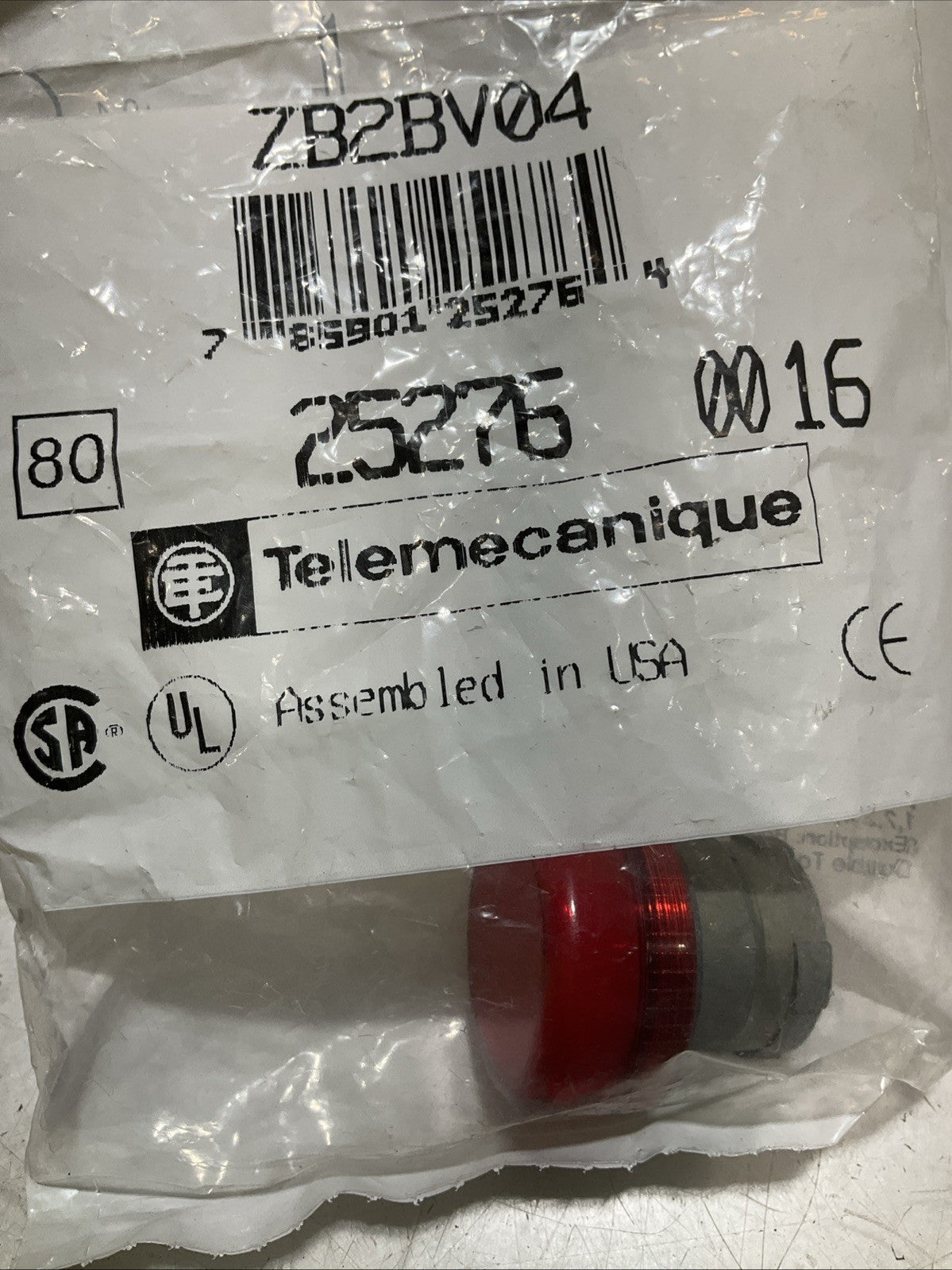 TELEMECANIQUE ZB2BV04 - 25276 ROUND RED PILOT LIGHT HEAD LOT OF 3 Z2M
