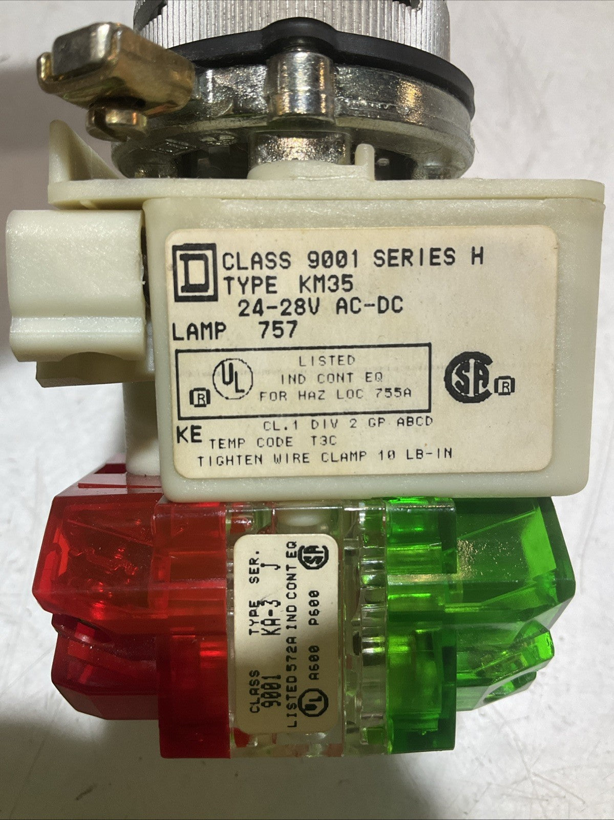 SQUARE D KM35 24-28V AC-DC 9001 SERIES H LAMP 757 SWITCH Z2M