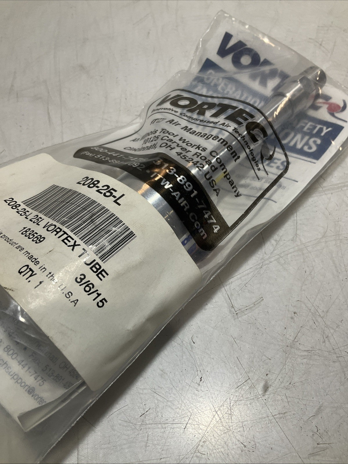 VORTEC 208-25-L 183569 COMPRESSED AIR SPOT COOLING VORTEX TUBE Z2M