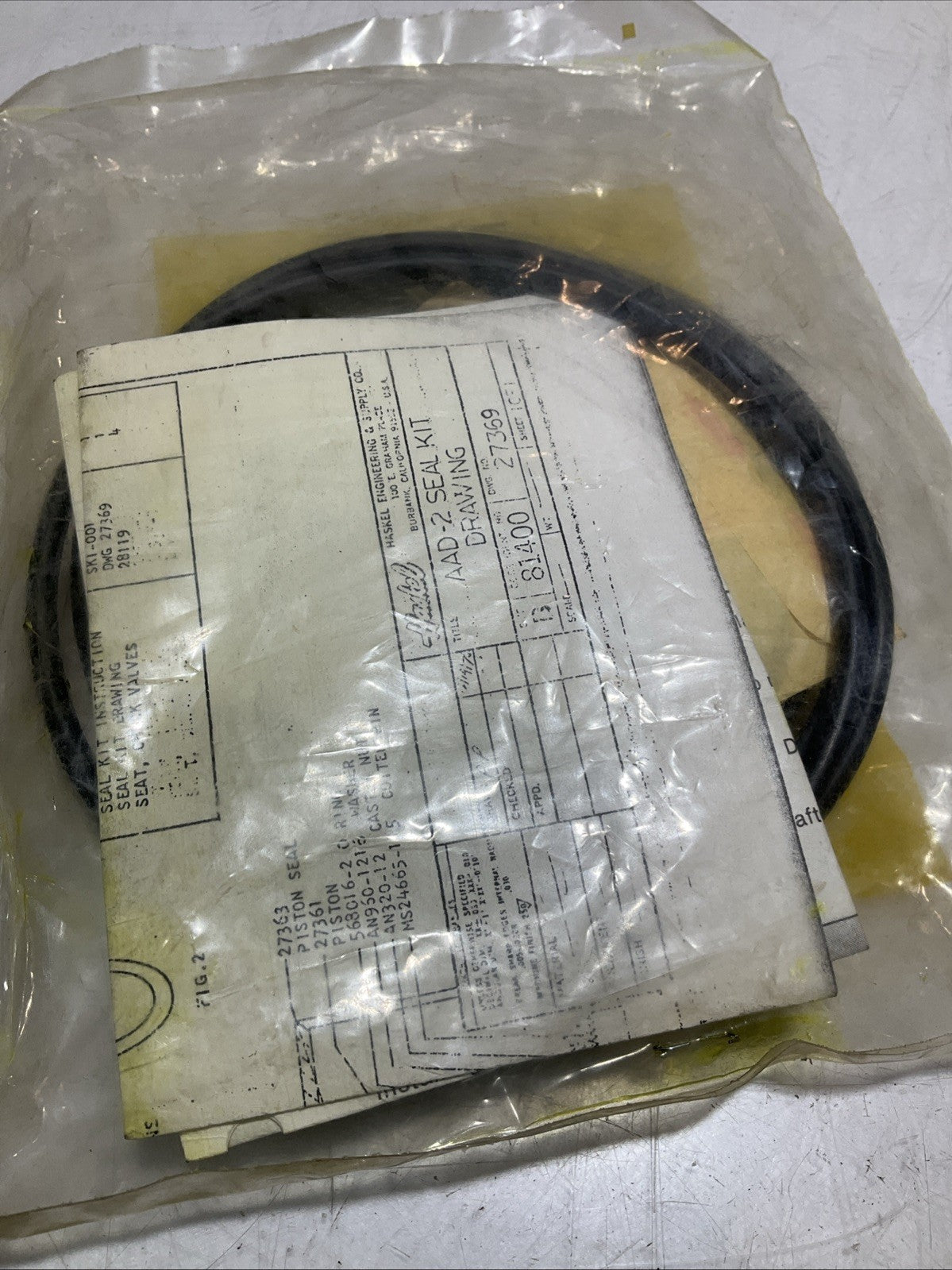 HASKEL 27369 AIR DRIVE SEAL KIT Z2M